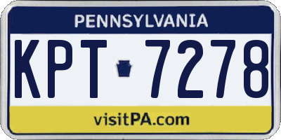 PA license plate KPT7278