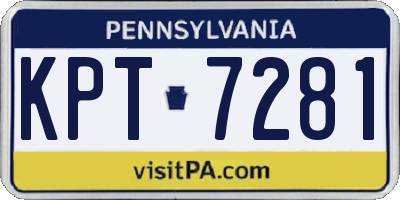 PA license plate KPT7281