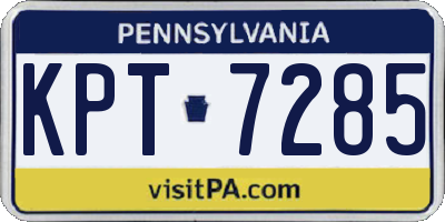 PA license plate KPT7285