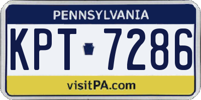 PA license plate KPT7286