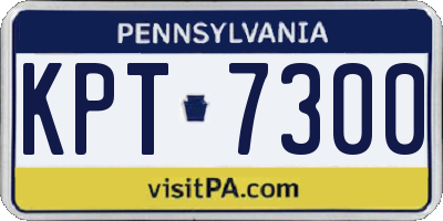 PA license plate KPT7300