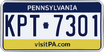 PA license plate KPT7301
