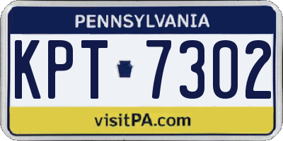PA license plate KPT7302