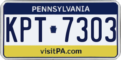 PA license plate KPT7303