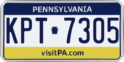 PA license plate KPT7305