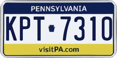 PA license plate KPT7310