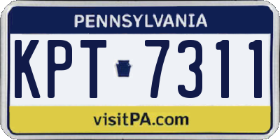 PA license plate KPT7311