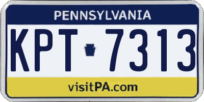 PA license plate KPT7313