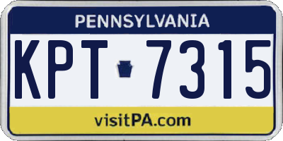 PA license plate KPT7315