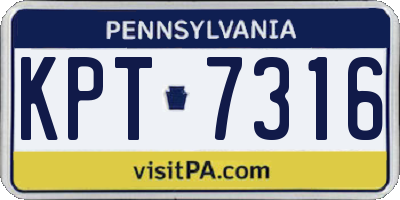 PA license plate KPT7316