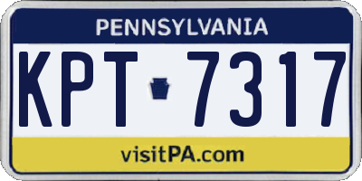 PA license plate KPT7317