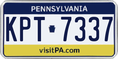 PA license plate KPT7337