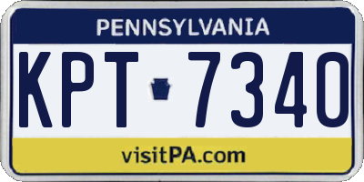 PA license plate KPT7340