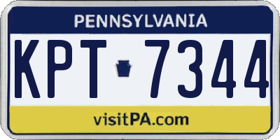 PA license plate KPT7344