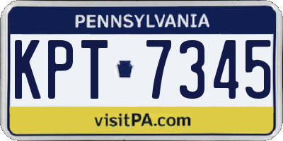 PA license plate KPT7345
