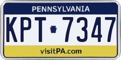PA license plate KPT7347