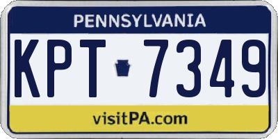 PA license plate KPT7349