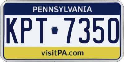 PA license plate KPT7350