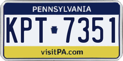 PA license plate KPT7351