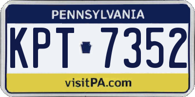 PA license plate KPT7352