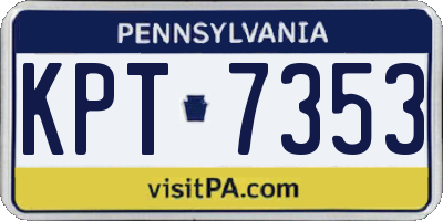 PA license plate KPT7353