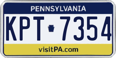PA license plate KPT7354
