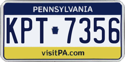 PA license plate KPT7356