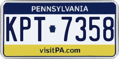 PA license plate KPT7358