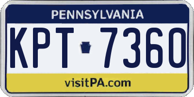 PA license plate KPT7360