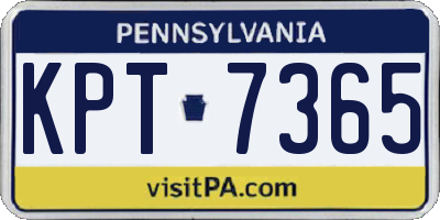 PA license plate KPT7365