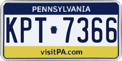 PA license plate KPT7366