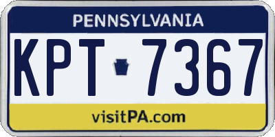 PA license plate KPT7367