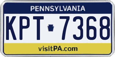 PA license plate KPT7368
