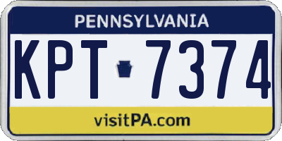 PA license plate KPT7374