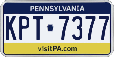 PA license plate KPT7377