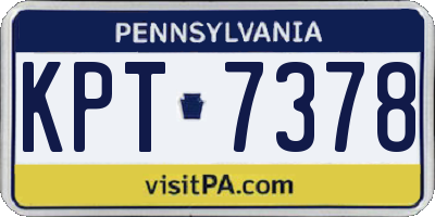 PA license plate KPT7378