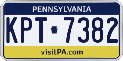 PA license plate KPT7382