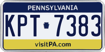 PA license plate KPT7383