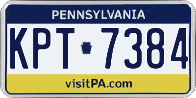 PA license plate KPT7384