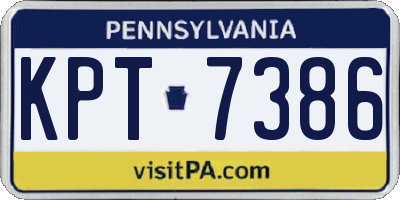PA license plate KPT7386