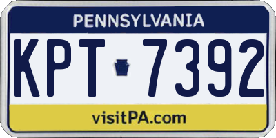 PA license plate KPT7392