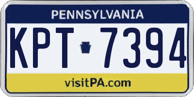 PA license plate KPT7394