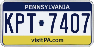 PA license plate KPT7407