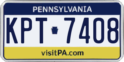 PA license plate KPT7408