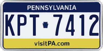 PA license plate KPT7412