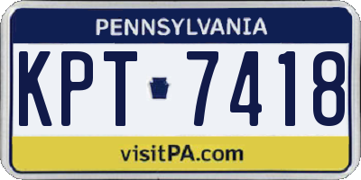 PA license plate KPT7418