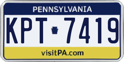 PA license plate KPT7419