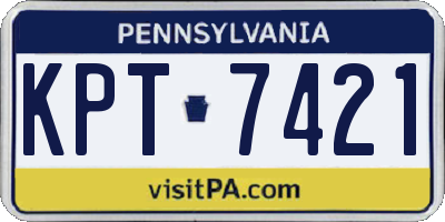 PA license plate KPT7421