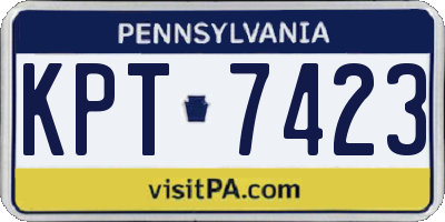 PA license plate KPT7423
