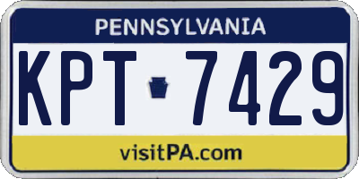 PA license plate KPT7429